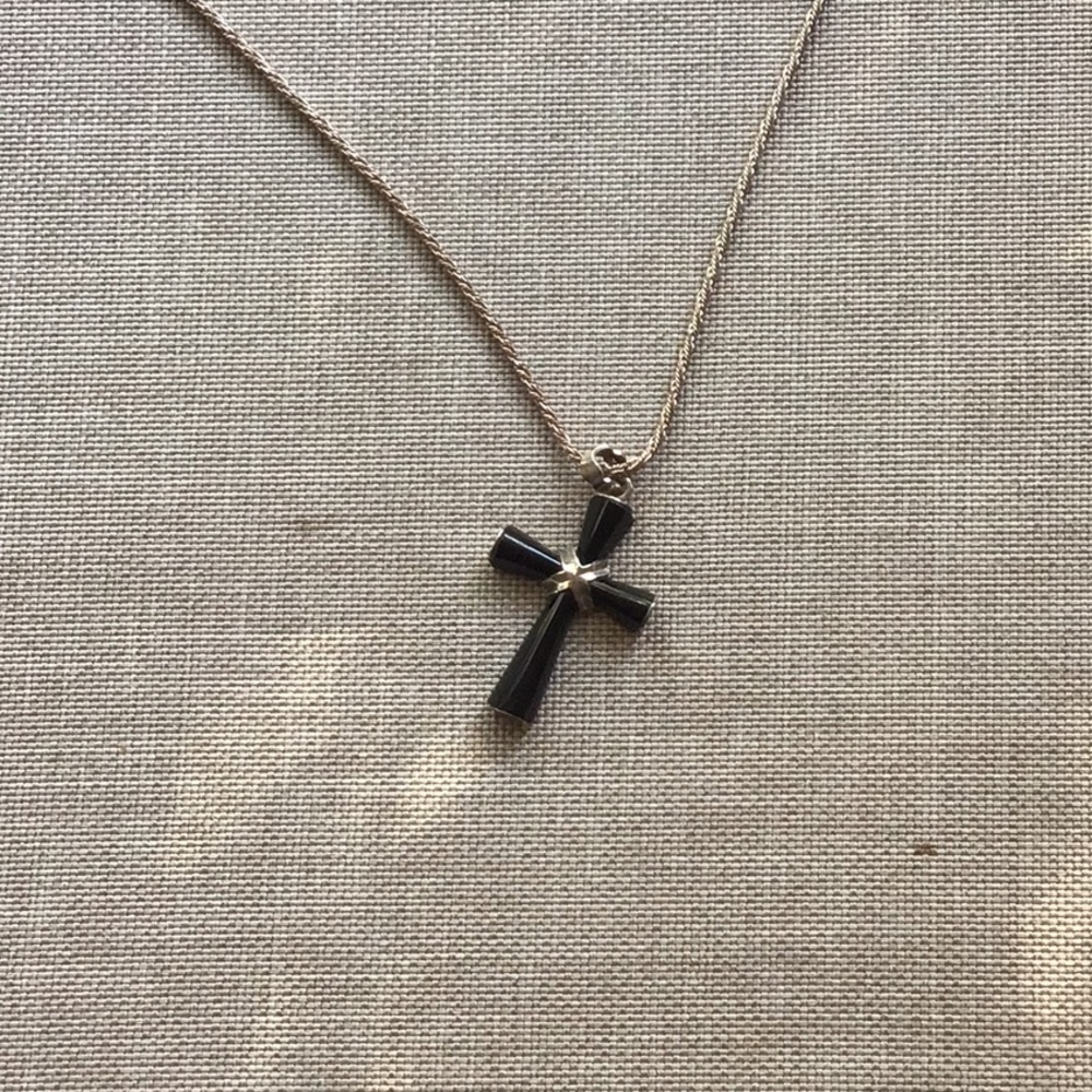 Black Sterling Cross